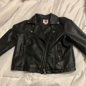 Girls pleather jacket size M 8
